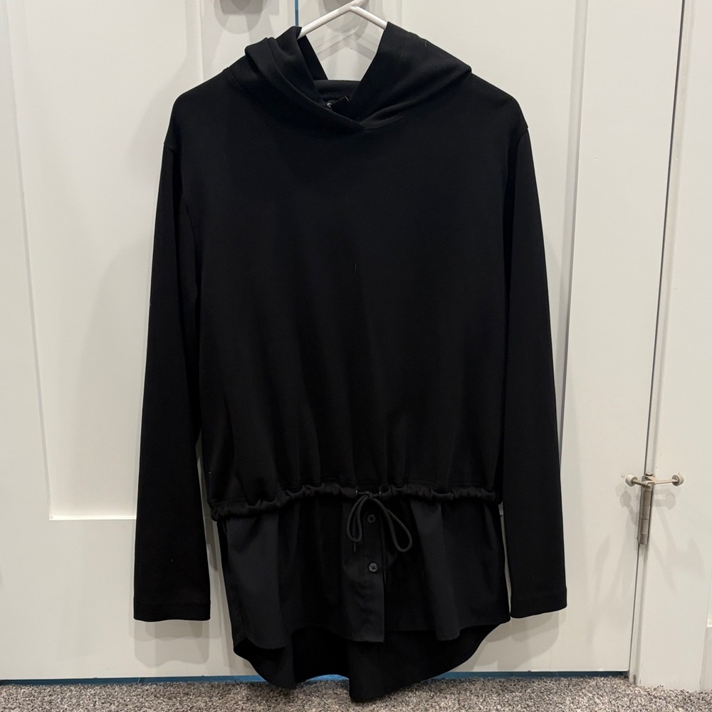 Athleta Black Drawstring Hem Hoodie
